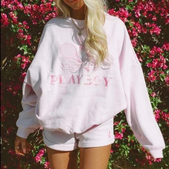 PacSun | Tops | Playboy Pink Tennis Club Sweatshirt Oversized Fit | Poshmark